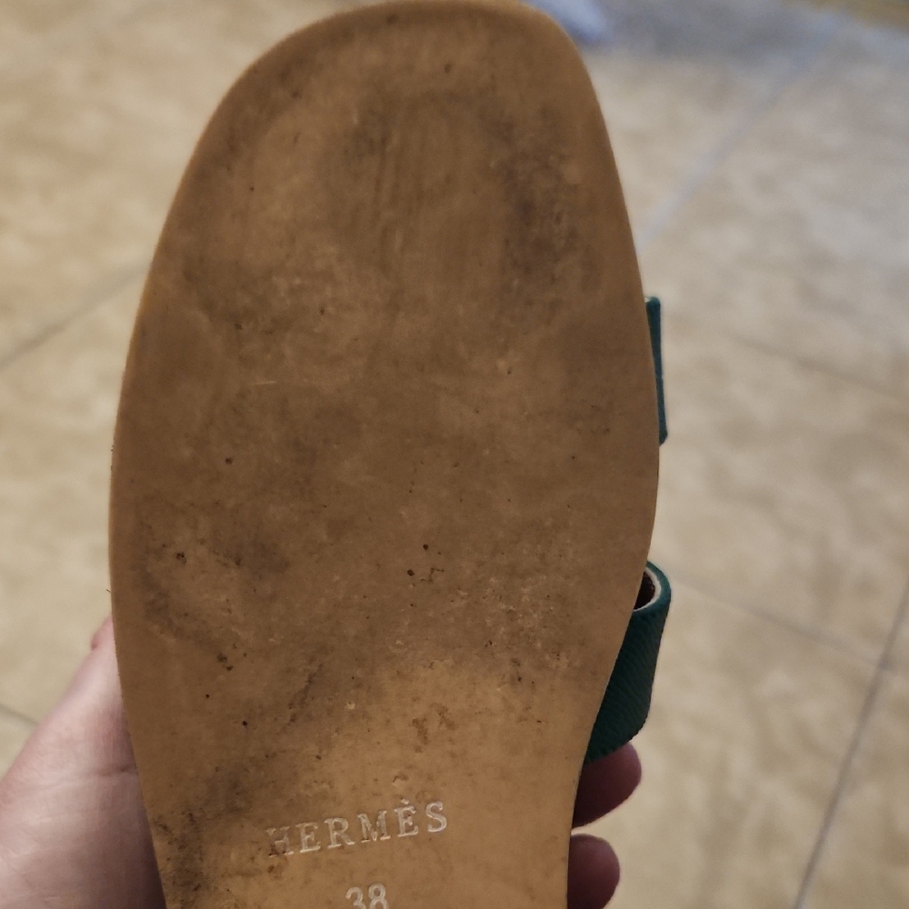Hermes Emerald Green Women's Sandals - Picture 6 of 11